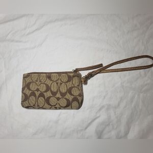 Vintage Coach canvas wristlet